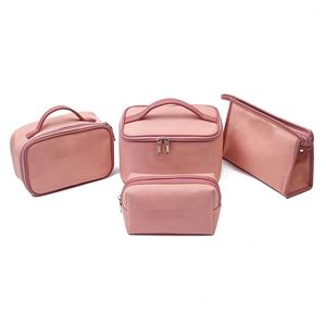 Sac de rangement portable rose en toile, nouvelle mode, fabriqué en usine BSCI, sac de maquillage, trousse de toilette, sac de soin de la peau, design coréen. - Product Image 1