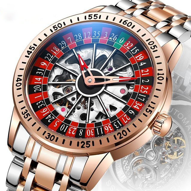 42mm Roulette Wheel Luminous Mechanical Watch | Self-Winding, 3ATM Waterproof, Casino-Inspired Design Roulette Watch