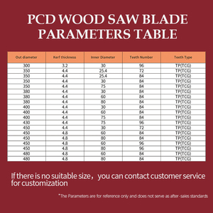 Lames de <span class=keywords><strong>scie</strong></span> TCG en diamant PCD soudées haute fréquence de qualité industrielle personnalisées 300-480 mm pour le travail du bois OEM/ODM Marque Dongwang 72-144 - Product Image 4