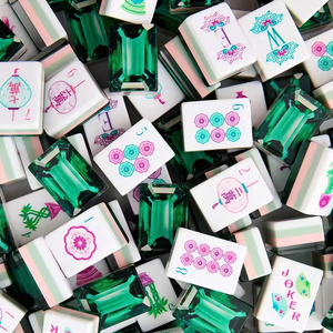 Juego de Mahjong de PVC Plegable de 160 Fichas, Color Lila Personalizado, Grabado Chino, Antidesvanecimiento, Moderno y Entretenido - Product Image 3