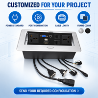 Prise de bureau escamotable avec 2 prises, 2 ports USB-A, 1 port USB-C, 16A pour tables de conférence et projets de mobilier de bureau