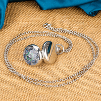 Jam tangan saku kecil antik untuk wanita, jam tangan kuarsa Mini bekerja dengan desain bunga, aksesori perhiasan Retro, kalung liontin