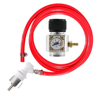 Mini-régulateur de gaz CO2 0-90 PSI Tr21-4 avec ensemble de tuyauterie et déconnexion rapide à boule pour distributeur de soda et fût Corny