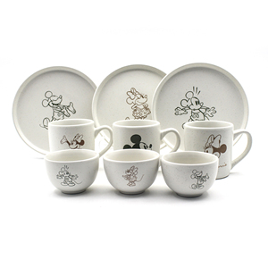 Juego de platos de cerámica de porcelana de dibujos animados de <span class=keywords><strong>12</strong></span> <span class=keywords><strong>piezas</strong></span>, <span class=keywords><strong>vajilla</strong></span> en forma de cupé para <span class=keywords><strong>vajilla</strong></span> infantil - Product Image 1