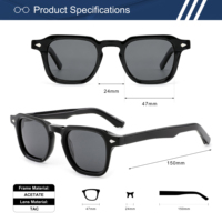 Lunettes de soleil carrées en acétate OEM en gros, protection UV400 TAC, logo personnalisé, style rétro vintage pour hommes