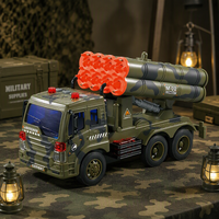 Camion militaire jouet en plastique à friction BEFLY à l'échelle 1:16 avec lumières et sons pour les enfants de 5 à 13 ans