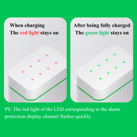 Kit de charge rapide 8 emplacements, 8 piles AA Ni-MH, ensemble de charge portable 10W Type C avec indicateur LED pour joueurs et usage domestique