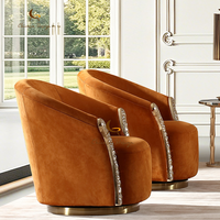 Ensemble de canapés de salon de luxe, moderne et élégant, canapé en velours de haute qualité, fauteuil, meubles, canapé simple et fauteuil doré
