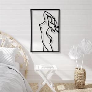 <span class=keywords><strong>Silueta</strong></span> de Metal de decoración de pared para <span class=keywords><strong>mujer</strong></span>, <span class=keywords><strong>cuadro</strong></span> de línea de cuerpo femenino Simple, decoración de pared para el hogar, pegatina de pared artística, 3 uds. - Product Image 5