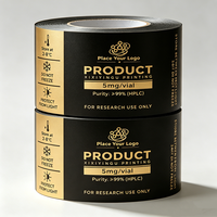 Autocollants en vinyle PVC or mat haut de gamme à chaud, personnalisables pour boîtes, forte adhérence, étanches, résistants à la chaleur, code-barres, peptides