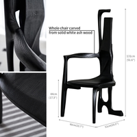 Fauteuil de salon en bois massif, moderne, à dossier haut, fauteuil d'appoint, siège de détente en bois, chaise individuelle design