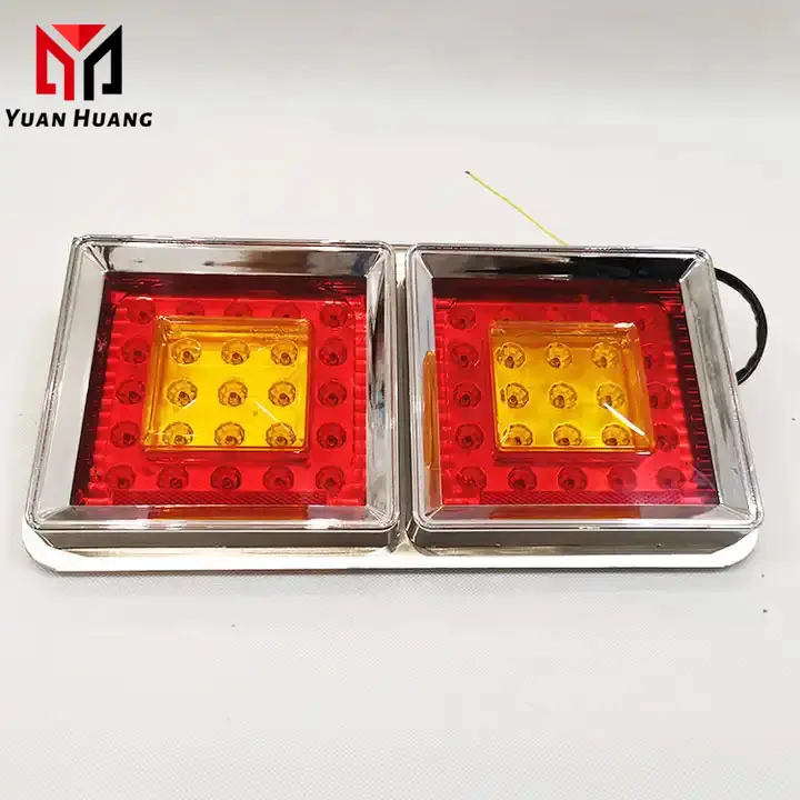 24V LED Mitsubishi Truck Led Lighst cauda com três combinação de lentes Led Signal Lamps Stop Turn luzes traseiras para reboque tractor