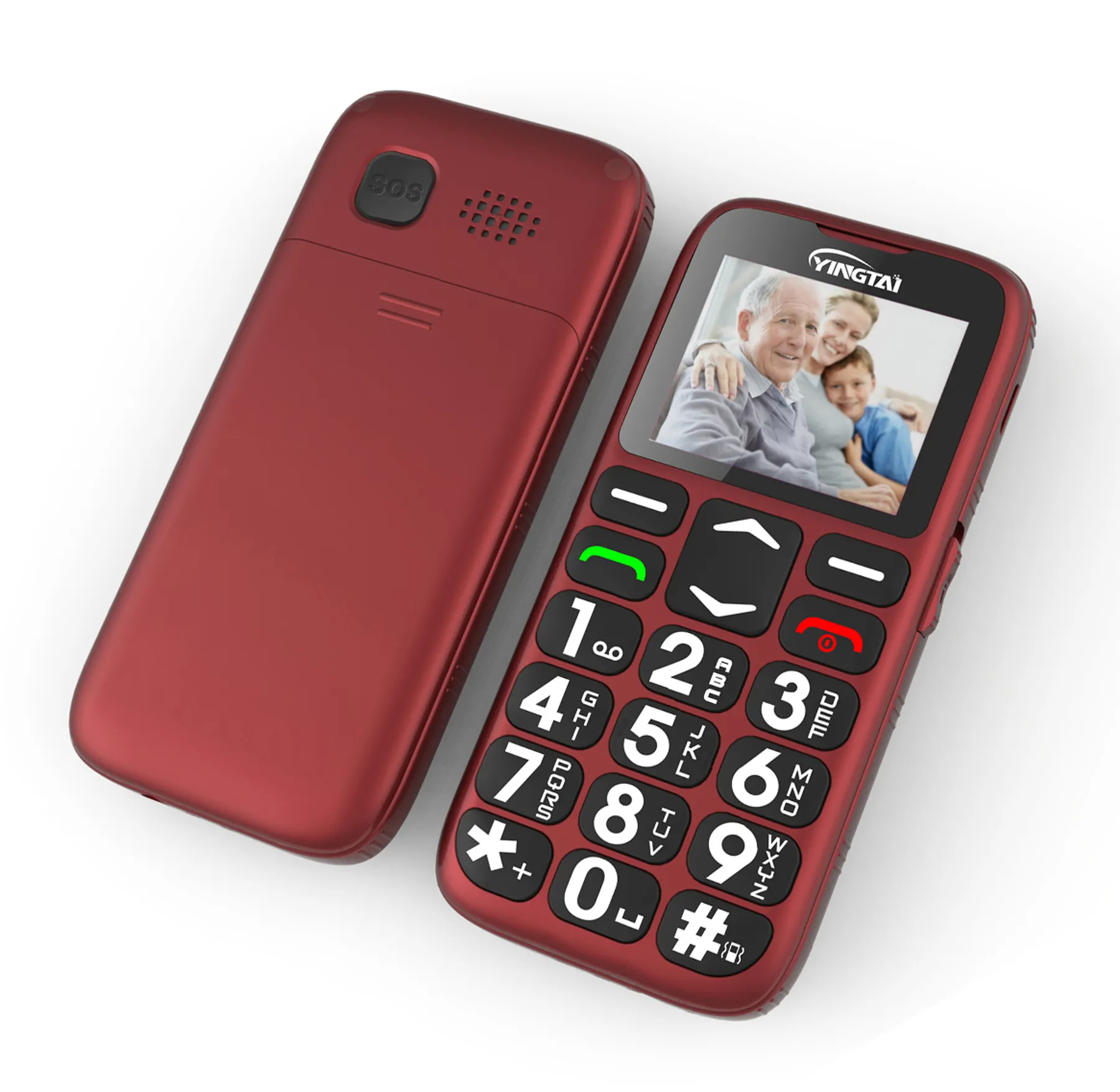 Bajo costo 1,77 pulgadas botón grande fácil de usar teléfonos móviles para personas mayores