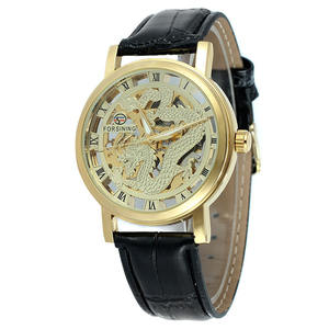 Montre squelette de sport de luxe pour homme Dragon Design Montre-bracelet mécanique manuelle Cadran en verre Fenêtre Pointeur résistant à l'eau Affichage - Product Image 4