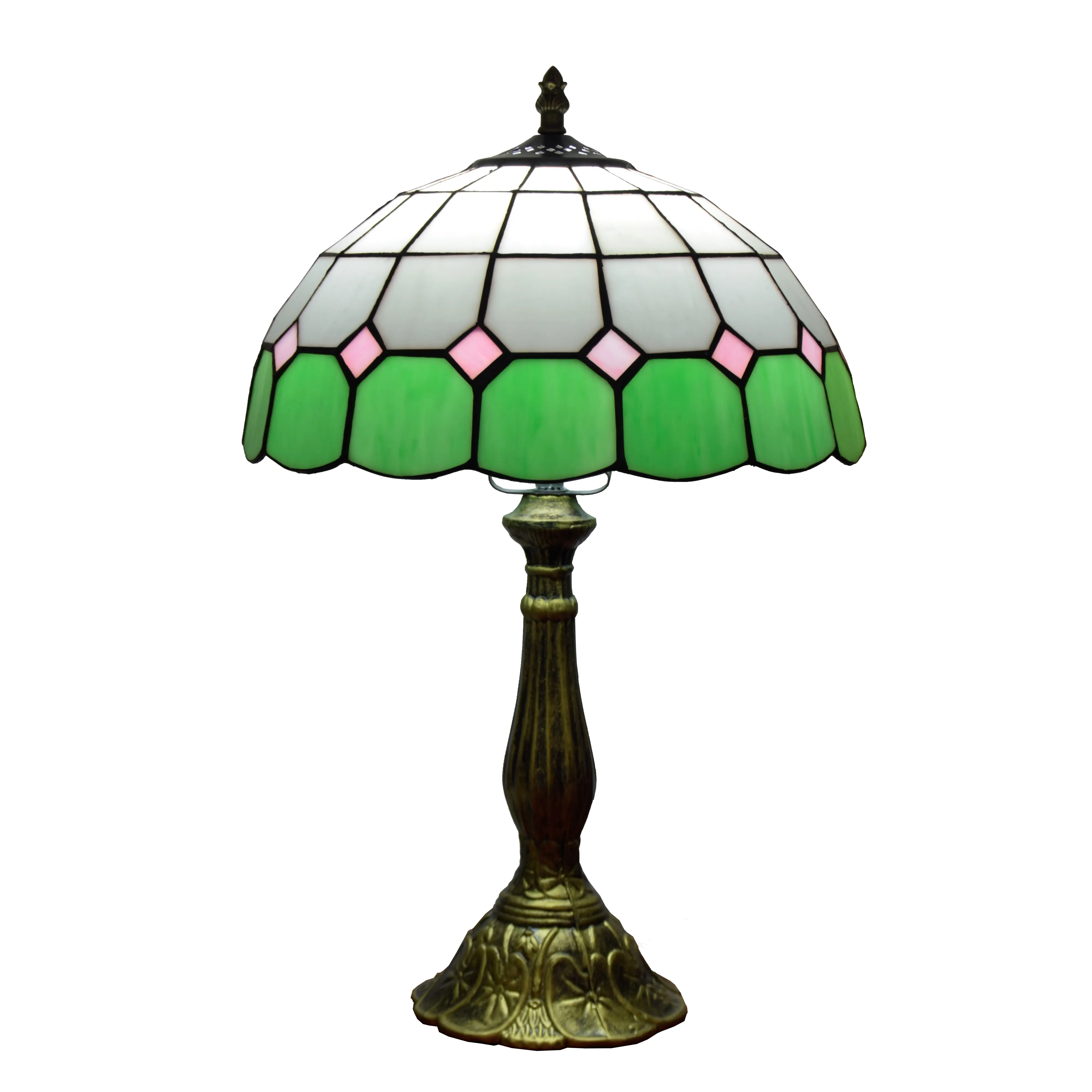 12 inch Mediterranean green decorative table lamp Tiffany Stained Glass hotel bedside lamp home decor lighting table lamp