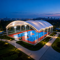 Structure de membrane tendue en PVDF pour couverture de terrain de padel et de pickleball extérieur, résistante au feu et écologique, directement de l'usine