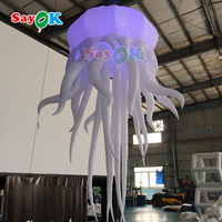 Costume scène décoration gonflable led méduse gonflable suspendu méduse ballon lampe avec lumière led