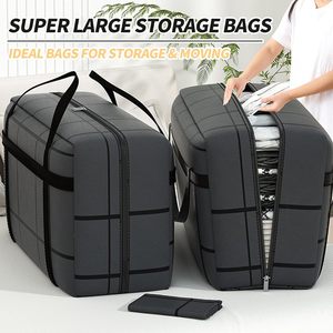 Sac de rangement pour couettes, grande capacité, épais et résistant, avec poignée portable, sac de déménagement, sac de voyage - Product Image 6