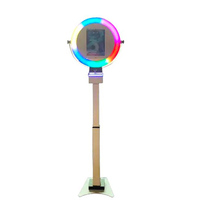 Cabina de Fotos para iPad con Anillos de Luz LED RGB para Cámara SLR, Construcción Metálica, Control Remoto, para Fiestas/Bodas/Cumpleaños/Eventos en Vivo