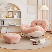 Fauteuils de salon modernes nordiques de luxe, fauteuils à bascule surdimensionnés rembourrés, canapé individuel relaxant pour adultes avec repose-pieds, meubles