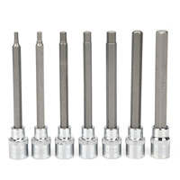 Jeu de douilles hexagonales extra longues de 100 mm, 7 pièces, fabriqué en Chine, 3/8 "   Clé à cliquet métrique 3mm-10mm