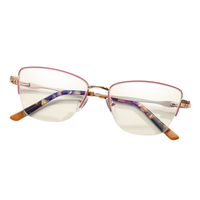 Lunettes de vue tendance en métal pour femmes, monture semi-cerclée, verres optiques, lunettes de vue, montures optiques Animal Gafa