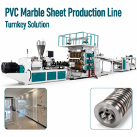 Machine de fabrication de panneaux muraux en feuille de marbre UPVC imperméable 3-8 mm, contrôle numérique, extrudeuse à double vis haute précision, contrôlée par PLC
