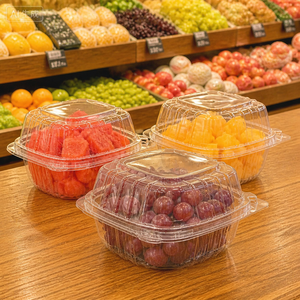 Caja de Plástico Transparente para Hamburguesas, Tipo Concha, con Relieve, para Comida Rápida, Personalizable al por Mayor - Product Image 4