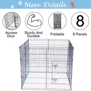 Cages pour animaux de compagnie en fil métallique pour extérieur, 8 panneaux, parc pliable pour animaux de compagnie - Product Image 3