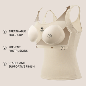 Camiseta sin mangas acolchada de alta calidad elegante para todas las estaciones con cuello en U para gimnasio liso para <span class=keywords><strong>mujer</strong></span>, camisola cómoda, <span class=keywords><strong>Chaleco</strong></span> de punto - Product Image 3