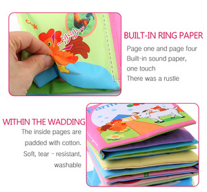 Baby Early Educational <span class=keywords><strong>Toys</strong></span> libro di stoffa lavabile illuminazione per bambini inglese bambino trasporto di animali libro di stoffa per bambini - Product Image 6