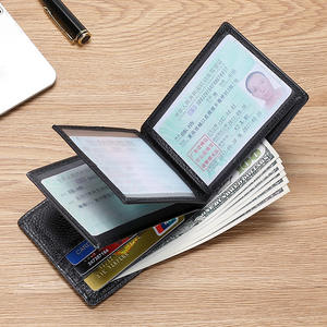 Porte-carte <span class=keywords><strong>de</strong></span> <span class=keywords><strong>permis</strong></span> <span class=keywords><strong>de</strong></span> <span class=keywords><strong>conduire</strong></span> <span class=keywords><strong>de</strong></span> style affaires pour hommes en cuir <span class=keywords><strong>de</strong></span> vachette <span class=keywords><strong>de</strong></span> première couche portefeuille et <span class=keywords><strong>étui</strong></span> en cuir court à double fonction - Product Image 2