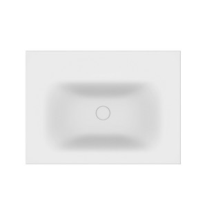 Kamalu KLIT600SS 60 cm in tinta unita Design moderno bagno lavello lavabo in pietra naturale lavabo a mano finitura opaca per il lavaggio - Product Image 1