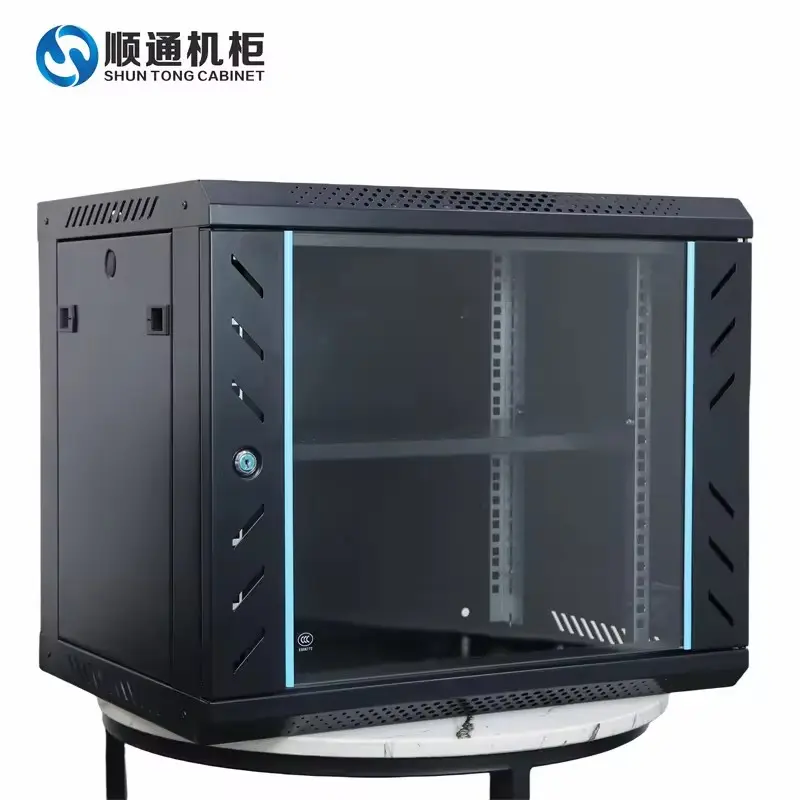 Factory direct sales of high-quality tempered glass door 9U 600 deep network data cabinet