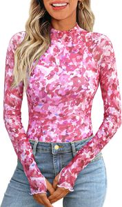 Pull-over pour <span class=keywords><strong>femme</strong></span> à <span class=keywords><strong>col</strong></span> <span class=keywords><strong>montant</strong></span>, manches longues, en dentelle florale et maille, sous-vêtement, <span class=keywords><strong>t</strong></span>-<span class=keywords><strong>shirt</strong></span>, vente chaude 2026 - Product Image 3
