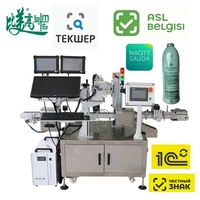 Ligne de production de marquage laser UV double haute vitesse pour codes QR sur bouteilles cosmétiques, codes GS1 et codes à barres internes/externes