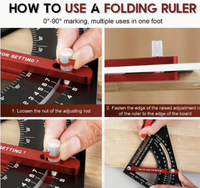 Règle mobile de 7 pouces, règle triangulaire réglable, règle de traçage, goniomètre en alliage d'aluminium, outils auxiliaires