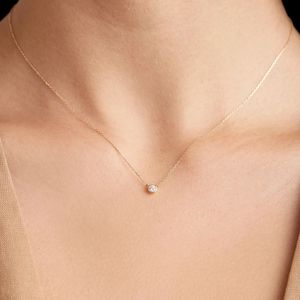 سلسلة ذهبية بشعار مخصص مجوهرات قلادة ذهبية ماسية عيار 14K شحن سريع في 3 إلى 7 أيام - Product Image 1
