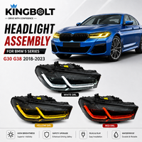 Accessoires de remplacement pour phares de voiture BMW Série 5 18-23 G30 G38 12V, sourcils noirs bleus, phares LED tricolores, mise à niveau Xénon