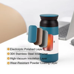 Gobelet de voyage isotherme en acier inoxydable à double paroi style Japandi 350 ml 500 ml avec couvercle, tasse à café portable, maintien au chaud 12-24 heures - Product Image 2