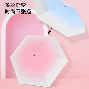 ร่มกันแดดกันฝน Ins Sea Salt Gradient ขนาด 100 ซม. 8 ซี่โครง เปิดอัตโนมัติ ป้องกันรังสียูวี ดีไซน์มินิมอล พกพาสะดวก - Product Image 1