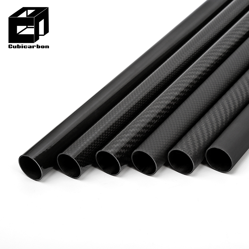 OEM Carbon Fiber Tubes Customized Roll Wrapped 3K Weave Surface Carbon Tube Round CFRP Pipes 3mm-400mm OD