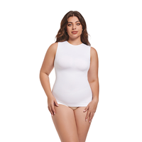 Top sculptant sans coutures transfrontalier le plus vendu pour la taille et l'abdomen, avec longueur étendue pour col rond, grande taille