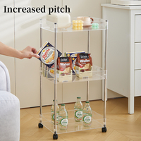Chariot acrylique en plastique transparent chariot de rangement roulant utilitaire multifonction Snack livre de bonbons maquillage accessoires de cuisine chariot de barre