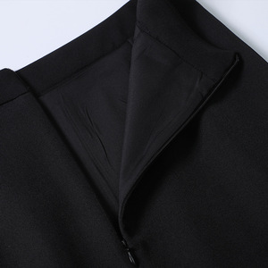 Fishtail Midi <b>Skirt</b> High Waist Black Solid Color Zipper A Line Bodycon Women's Everyday Dating <b>Skirt</b> - Product Image 3