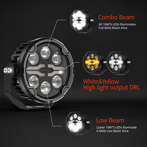 Faro auxiliar LED F850 <span class=keywords><strong>1250GS</strong></span> ADV de 4.5 pulgadas IP68 de doble color DRL estroboscópico para moto de cross con cubierta y cableado - Product Image 2