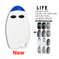 Télécommande LIFE VIP2 VIP4 pour portail de garage LIFE FIDO2 STAR2 BRAVO4 433,92MHz Rolling Code Command Handheld Transmitter