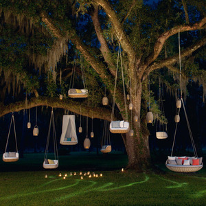 Hamac balançoire PE en rotin, <span class=keywords><strong>lit</strong></span>-balançoire <span class=keywords><strong>d</strong></span>'<span class=keywords><strong>extérieur</strong></span>, loisirs, hôtel jardin nid <span class=keywords><strong>d</strong></span>'oiseau, double <span class=keywords><strong>lit</strong></span> <span class=keywords><strong>suspendu</strong></span> avec lumière de jour, offre spéciale - Product Image 4