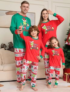 Pijamas infantis europeus e americanos, conjunto de roupas para bebês, crianças, pijama de natal, família - Product Image 5