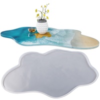 DM643 Moule en résine pour plateau de charcuterie irrégulier de grande taille, pour la création de plateaux en résine époxy, de décorations artistiques DIY et de planches à découper de type table rivière